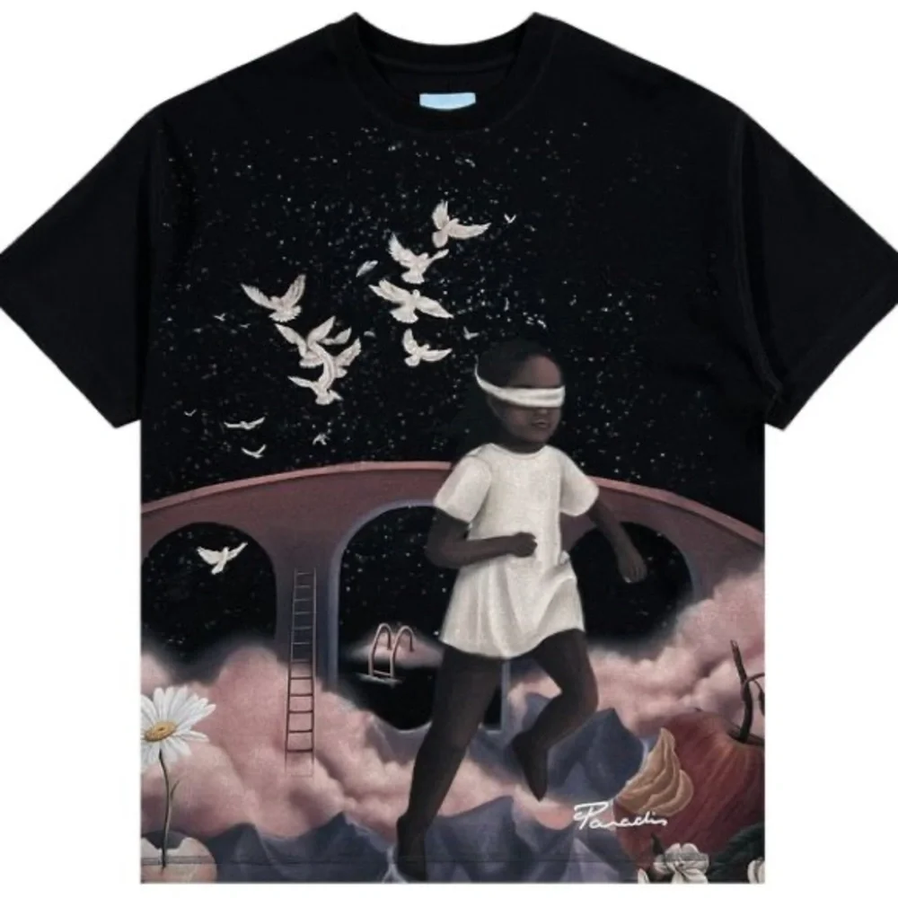 3.PARADIS Running Girl Short-Sleeve T-Shirt 'Black' - Picture 1 of 6